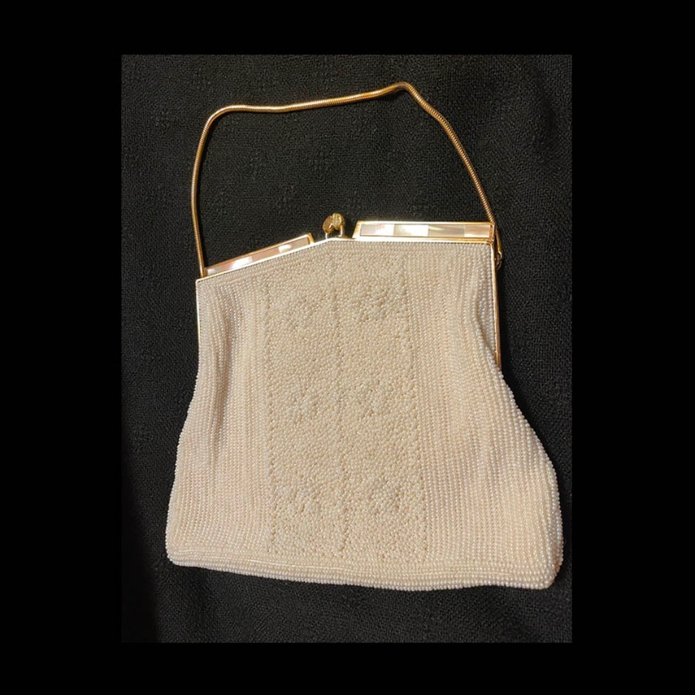 Beautiful White Vintage Beaded Bag